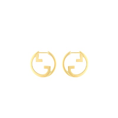GUCCI BLONDIE SERIES OPENWORK HOOP EARRINGS 25MM 774534
